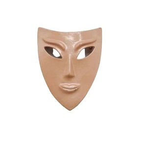 Vintage JJ Jonette Pink Enamel Signed Theater Masks Brooch